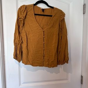 Universal Thread mustard blouse with ruffles size M